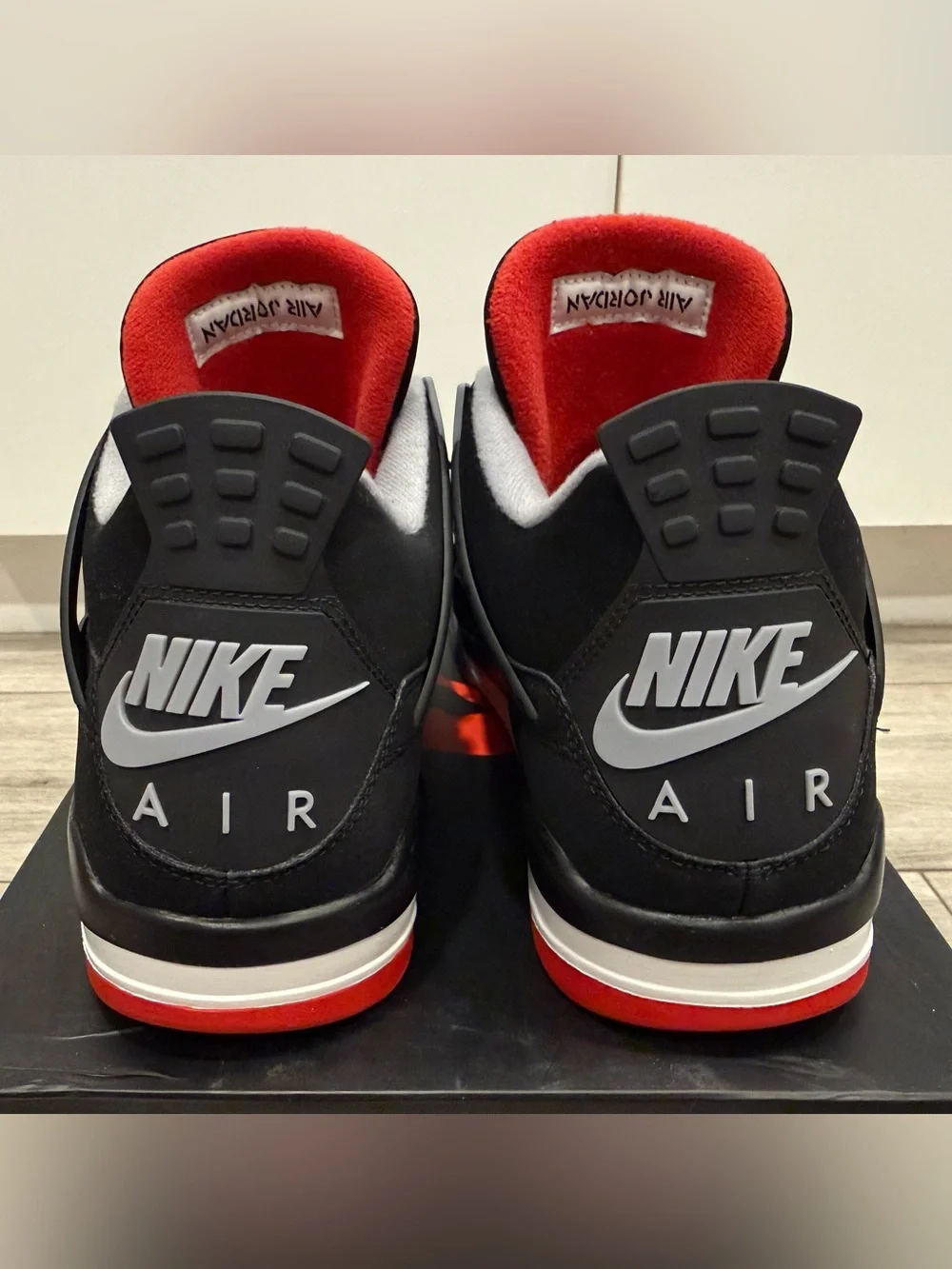 2019 Jordan 4 Retro OG Bred 308497-060 Black Fire Red White Cement Grey White 12